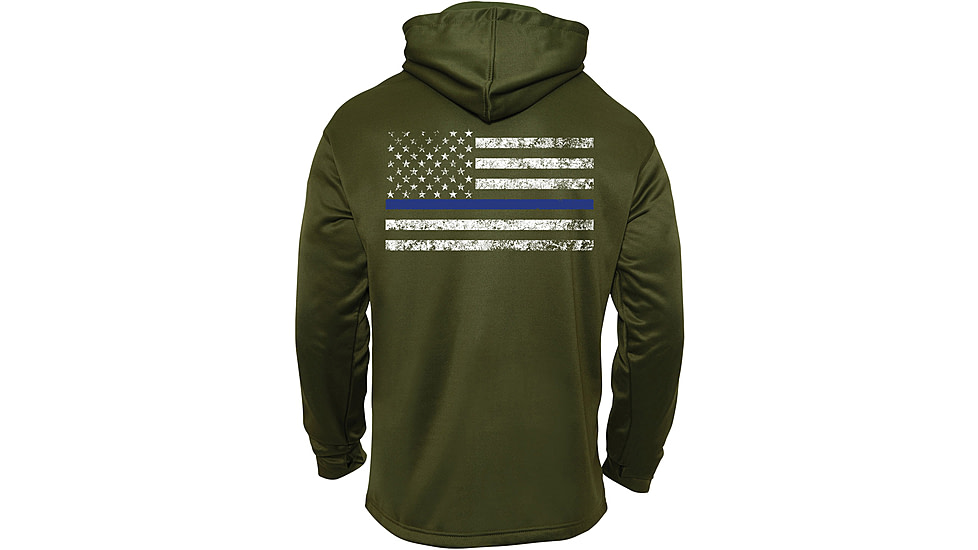 Rothco Thin Blue Line Concealed Carry Hoodie, Olive Drab, Extra Large, 52471-OliveDrab-XL