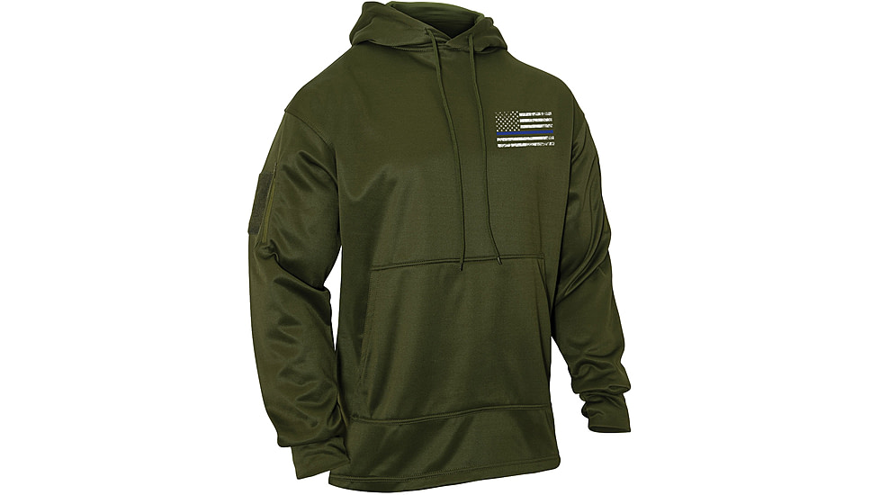 Rothco Thin Blue Line Concealed Carry Hoodie, Olive Drab, Extra Large, 52471-OliveDrab-XL
