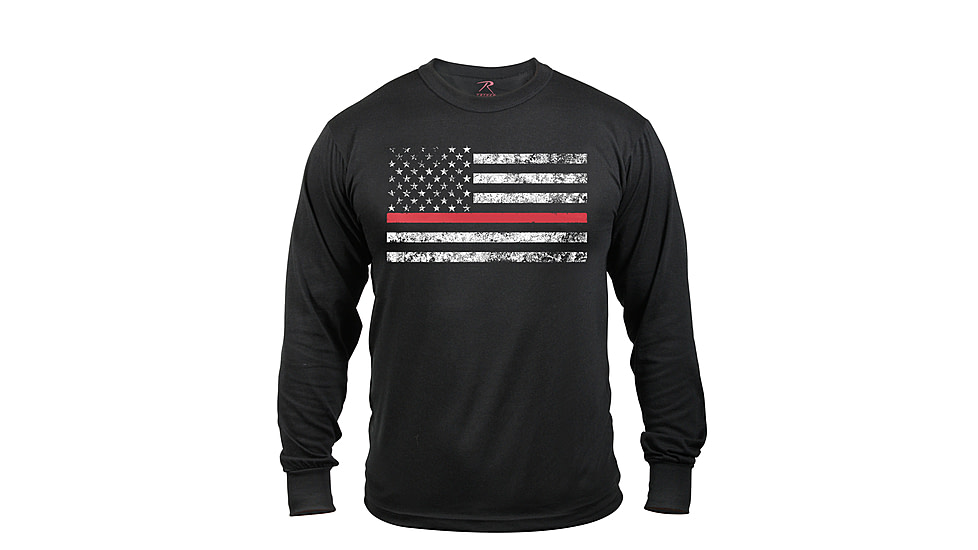Rothco Thin Red Line Long Sleeve T-shirt, XL, 3920-XL
