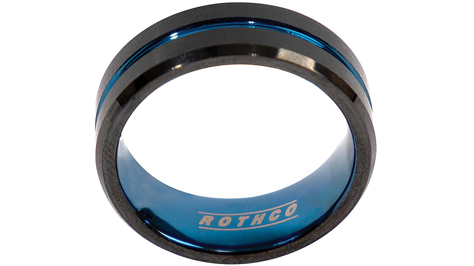 Rothco Tungsten Carbide Thin Blue Line Ring, Black, 7, 19991-Black-7