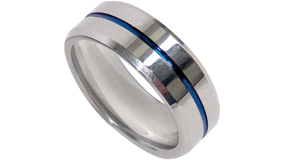 Rothco Tungsten Carbide Thin Blue Line Ring, Silver, 7, 19992-Silver-7
