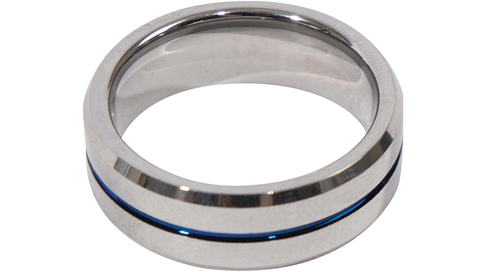Rothco Tungsten Carbide Thin Blue Line Ring, Silver, 7, 19992-Silver-7