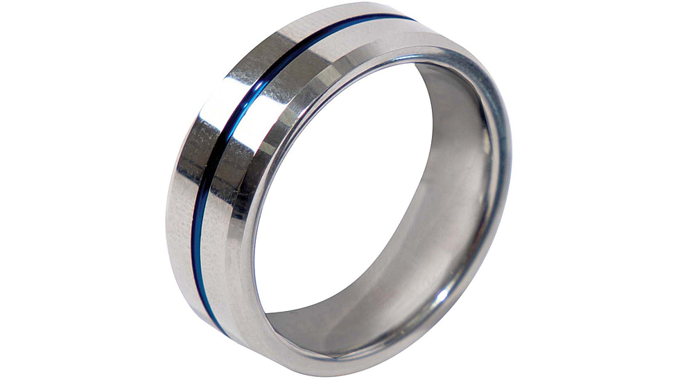 Rothco Tungsten Carbide Thin Blue Line Ring, Silver, 7, 19992-Silver-7