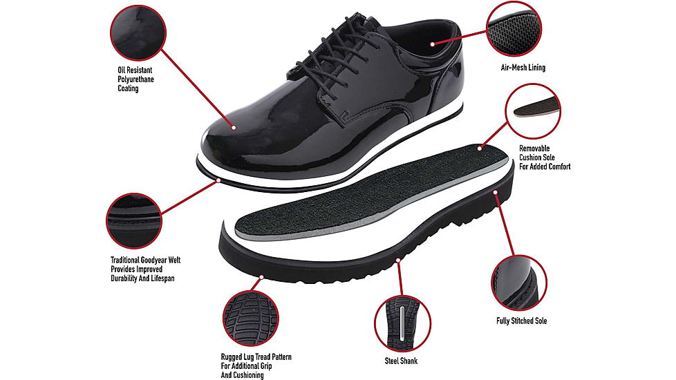 Rothco Uniform Oxford Work Sole, 9.5, Regular, 5250-9.5