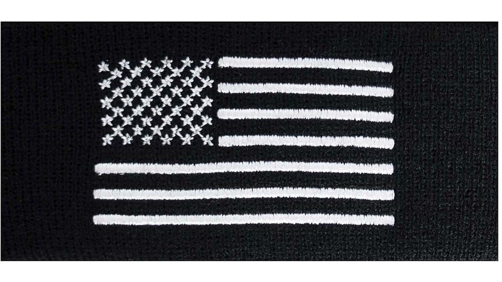 Rothco US Flag Embroidered Fine Knit Watch Cap - Mens, Black/White, One Size, 57877-BlackWhite