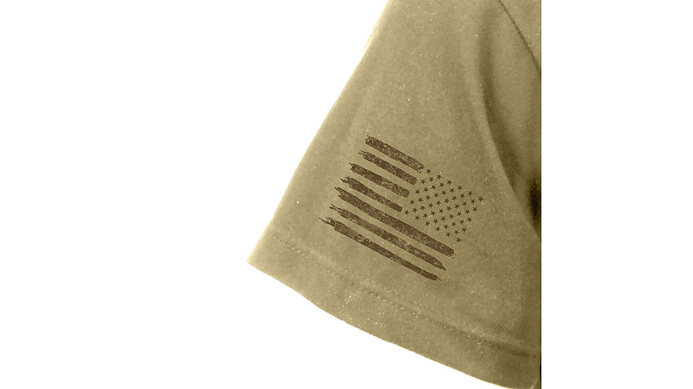 Rothco US Flag / USMC Eagle, Globe, &amp; Anchor T Shirt, Coyote Brown, Medium, 54280-CoyoteBrown-M