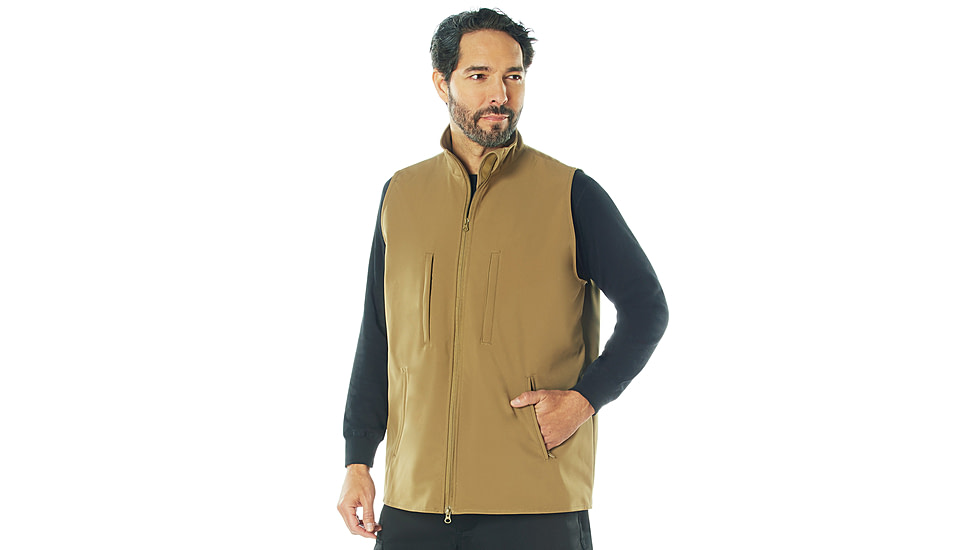 Rothco V2 Concealed Carry Soft Shell Vest, Coyote Brown, S, 86555-CoyoteBrown-S