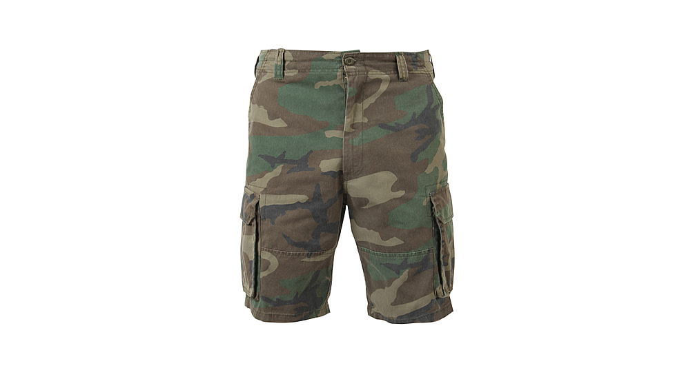 Rothco Vintage Camo Paratrooper Cargo Shorts, Woodland Camo, Extra Small, 2140-WoodlandCamo-XS