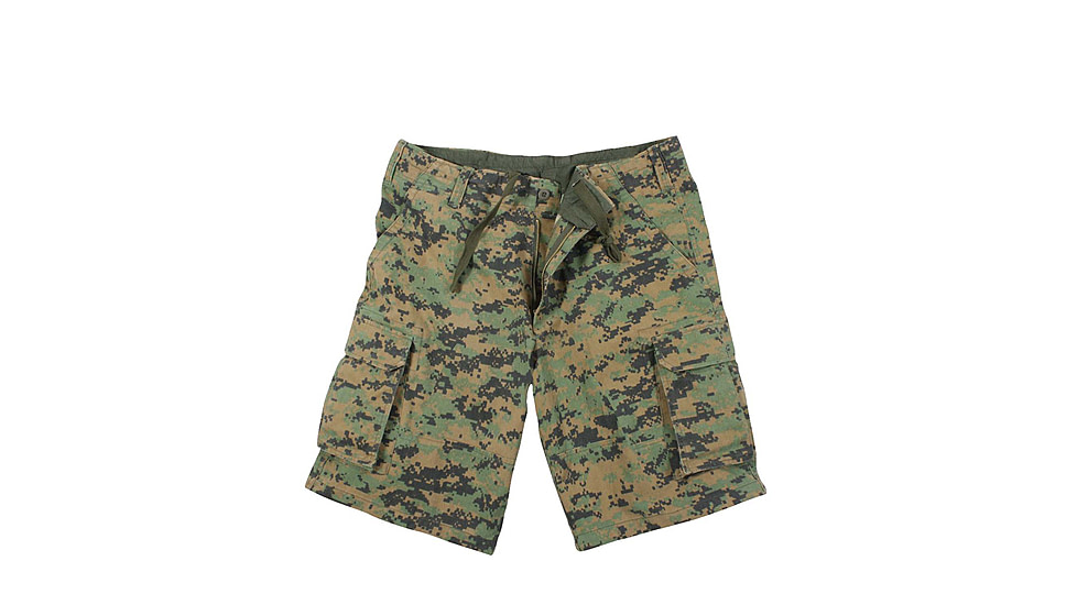 Rothco Vintage Camo Paratrooper Cargo Shorts, Woodland Digital Camo, Small, 2591-WoodlandDigitalCamo-S