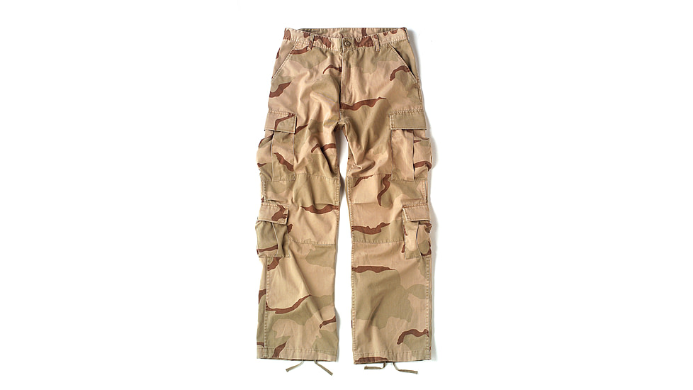 Rothco Vintage Camo Paratrooper Fatigue Pants, Woodland Camo, Small, 2586-WoodlandCamo-S