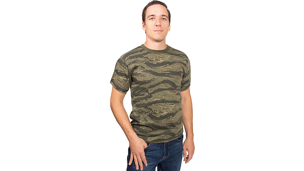 Rothco Vintage Camo T-Shirt -Mens, Tiger Stripe Camo, Exra Large, 67875-TigerStripeCamo-XL