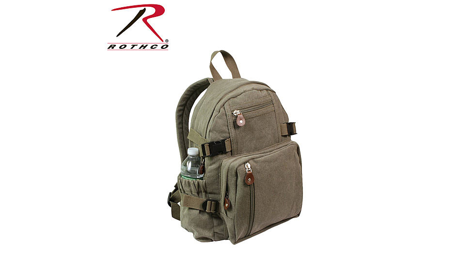 Rothco Vintage Canvas Compact Backpack, Smokey Branch Camo, 9720-SmokeyBranchCamo