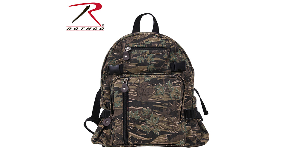 Rothco Vintage Canvas Compact Backpack, Smokey Branch Camo, 9720-SmokeyBranchCamo