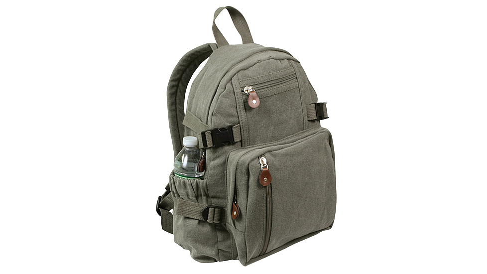 Rothco Vintage Canvas Compact Backpack, Smokey Branch Camo, 9720-SmokeyBranchCamo