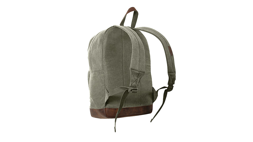 Rothco Vintage Canvas Teardrop Backpack With Leather Accents, Olive Drab, 9666-OliveDrab