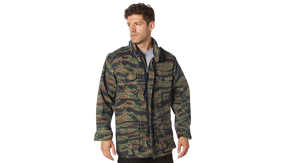 Rothco Vintage Lightweight M-65 Field Jacket, Tiger Stripe Camo, S, 28515-TigerStripeCamo-S