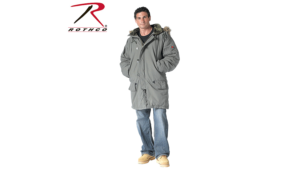 Rothco Vintage N-3B Parka, Olive Drab, Small, 9467-OliveDrab-S