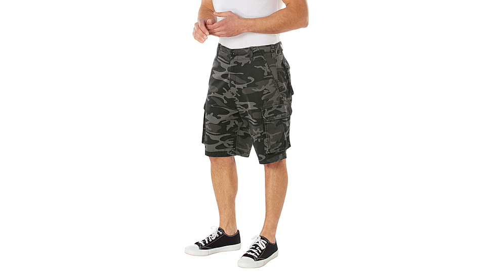Rothco Vintage Paratrooper Cargo Shorts - Mens, S, Black Camo, 21400-BlackCamo-S