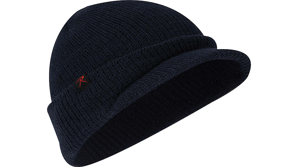 Rothco Watch Cap w/Brim - Mens, Navy Blue, One Size, 59383-NavyBlue
