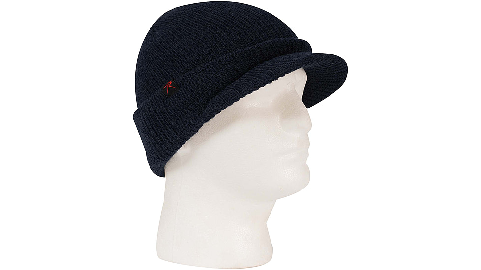 Rothco Watch Cap w/Brim - Mens, Navy Blue, One Size, 59383-NavyBlue