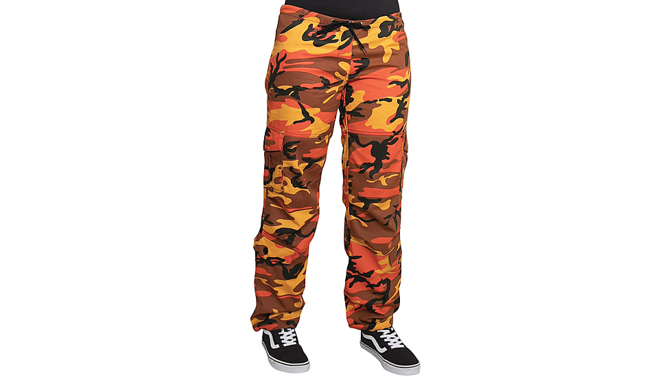Rothco Paratrooper Colored Camo Fatigues - Women's, Savage Orange Camo, Small, 3784-SavageOrangeCamo-S
