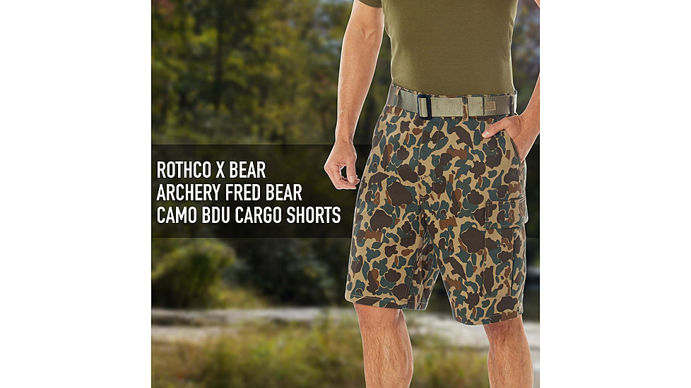Rothco X Bear Archery Fred Bear Camo BDU Cargo Shorts, XL, 19025-XL