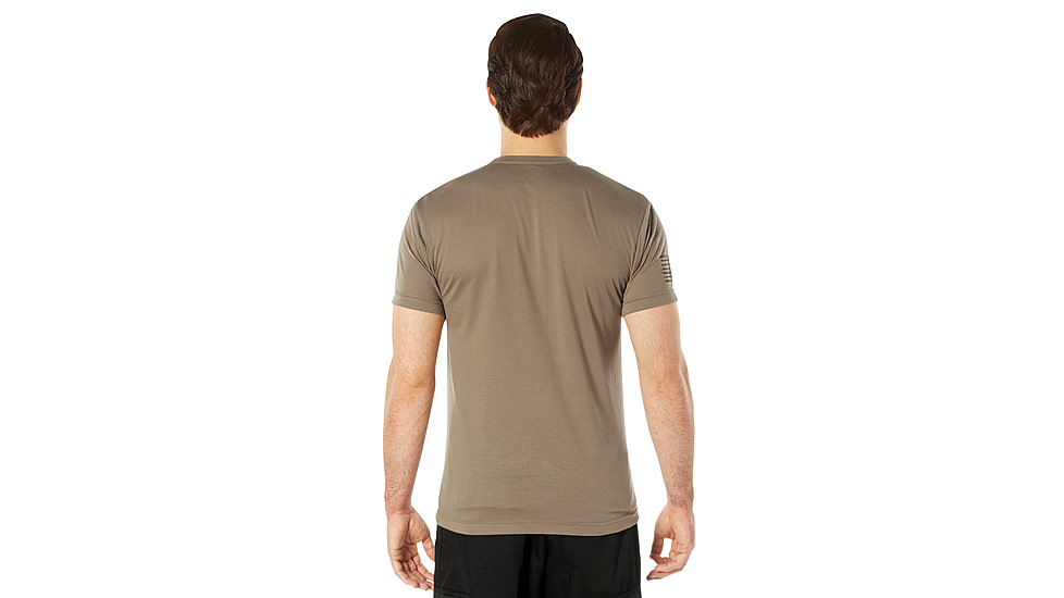 Rothco USMC Eagle, Globe, &amp; Anchor Moisture Wicking T-Shirt, Coyote Brown, Small, 54580-S
