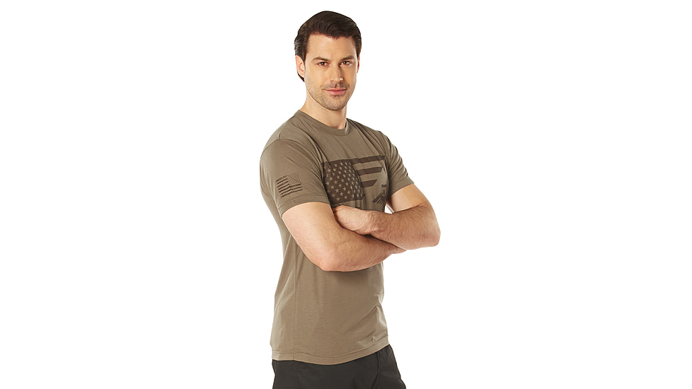 Rothco USMC Eagle, Globe, &amp; Anchor Moisture Wicking T-Shirt, Coyote Brown, Small, 54580-S