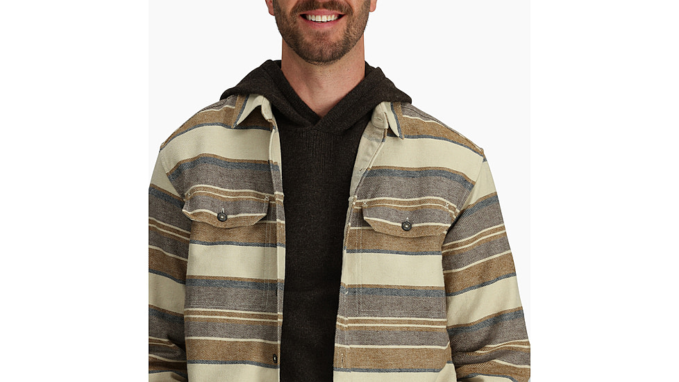 Royal Robbins Clouds Rest Hemp Long SLeeve - Mens, Bistre Pacific Crest Stripe, Medium, Y12600123-224RR-M
