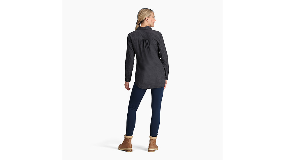 Royal Robbins Hemp Chambray Long Sleeve - Womens, Asphalt, Small, Y621014568S