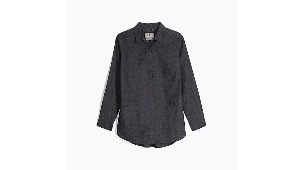 Royal Robbins Hemp Chambray Long Sleeve - Womens, Asphalt, Small, Y621014568S