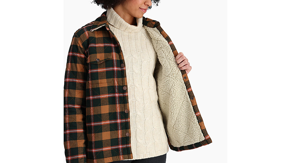 Royal Robbins Snowcap Lined Flannel Long Sleeve - Womens, Pine Grove Pinecrest Pld, Large, Y622021350L