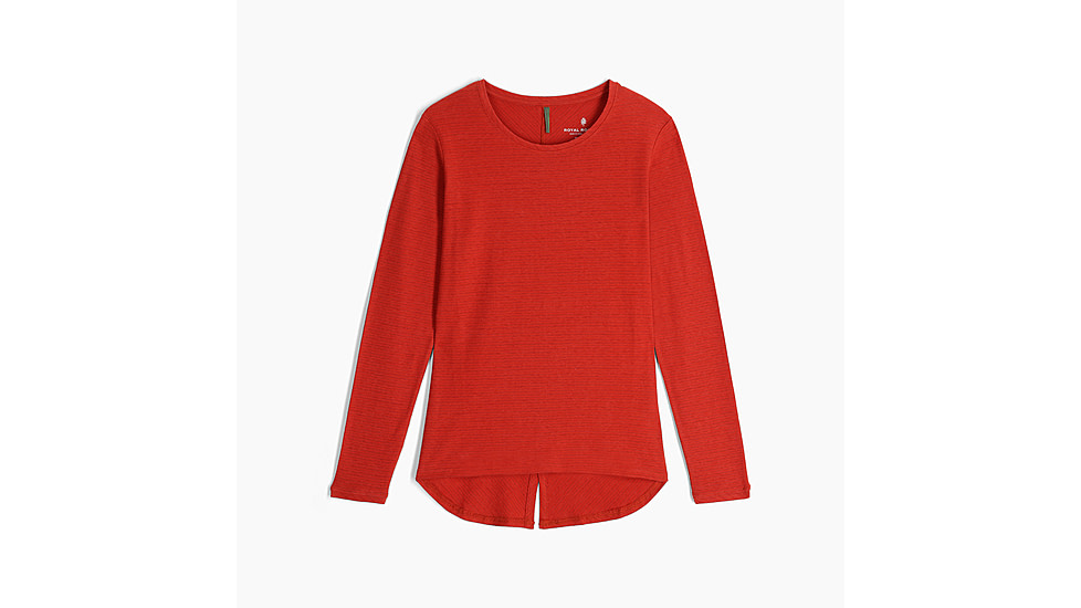 Royal Robbins Vacationer Stripe Tee Long Sleeve - Womens, Redwood Str, Small, Y612021632S