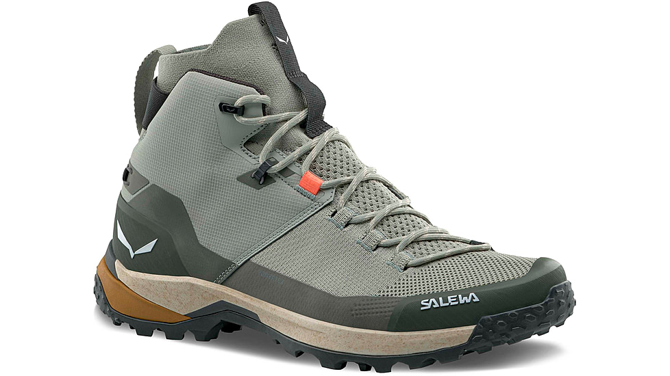 Salewa Puez Knit Mid PTX Hiking Boots - Mens, Shadow/Dark Olive, 11 US, 00-0000061434-5136-11
