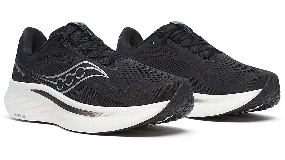 Saucony Ride 18 - Mens, Black/White, 10, S21000-100-M-10