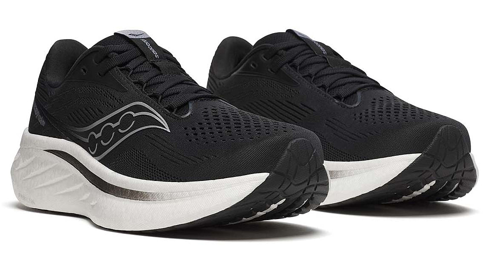 Saucony Ride 18 - Womens, Black/White, 10, S11000-100-M-10