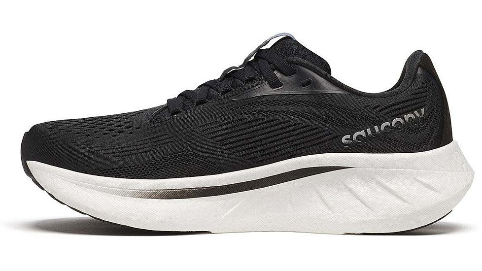 Saucony Ride 18 - Womens, Black/White, 10, S11000-100-M-10