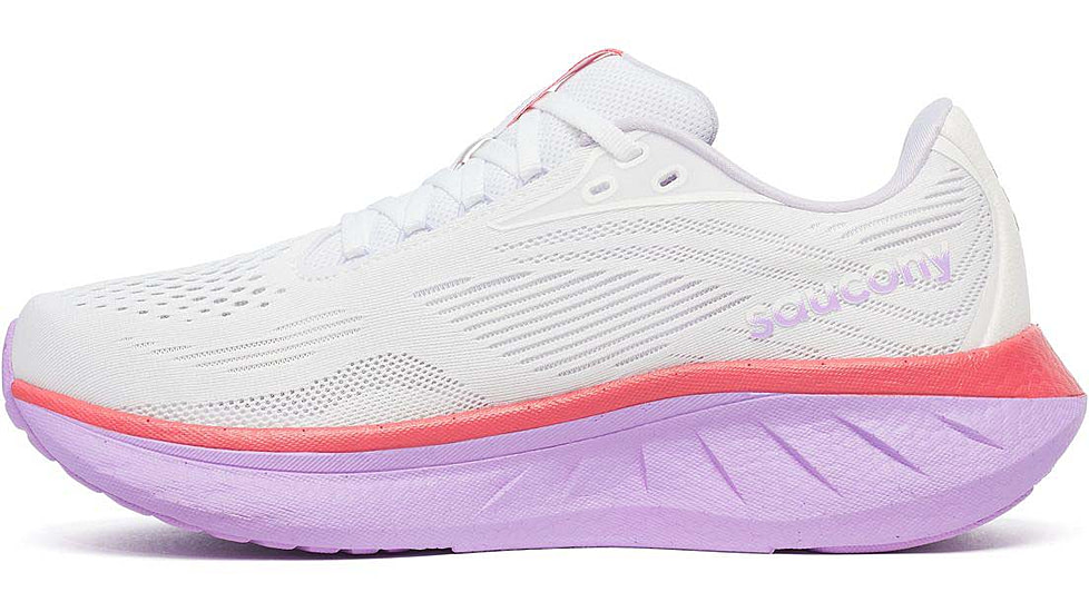 Saucony Ride 18 - Womens, White/Coral, 10, S11000-240-M-10