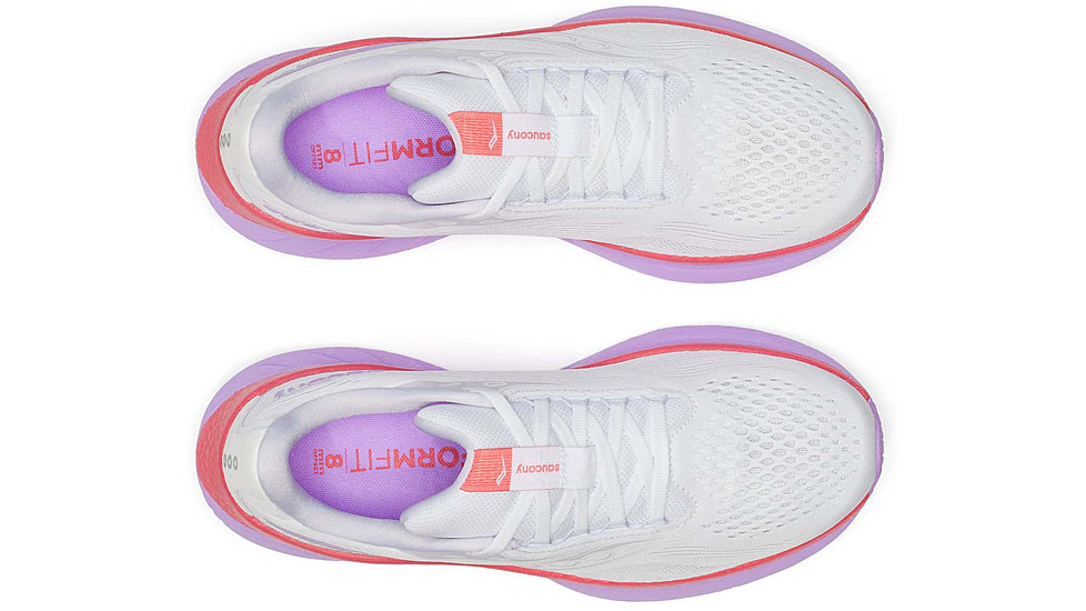 Saucony Ride 18 - Womens, White/Coral, 10, S11000-240-M-10