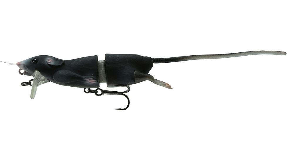 Savage Gear 3D Rat Topwater Hard Bait, 6.25in, 1/2oz, Black, 1586981