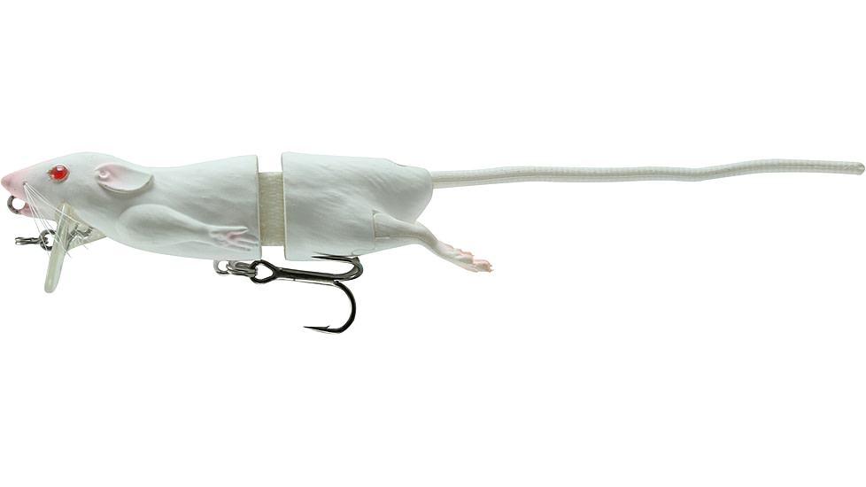 Savage Gear 3D Rat Topwater Hard Bait, 6.25in, 1/2oz, White, 1586984