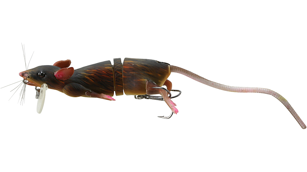 Savage Gear 3D Rat Topwater Hard Bait, 7.75in, 1 oz, Brown, 1586986