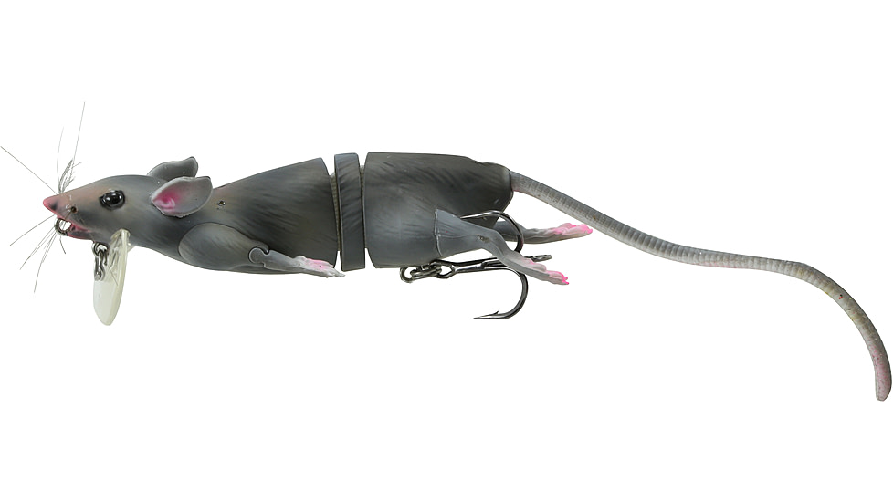 Savage Gear 3D Rat Topwater Hard Bait, 7.75in, 1 oz, Grey, 1586987