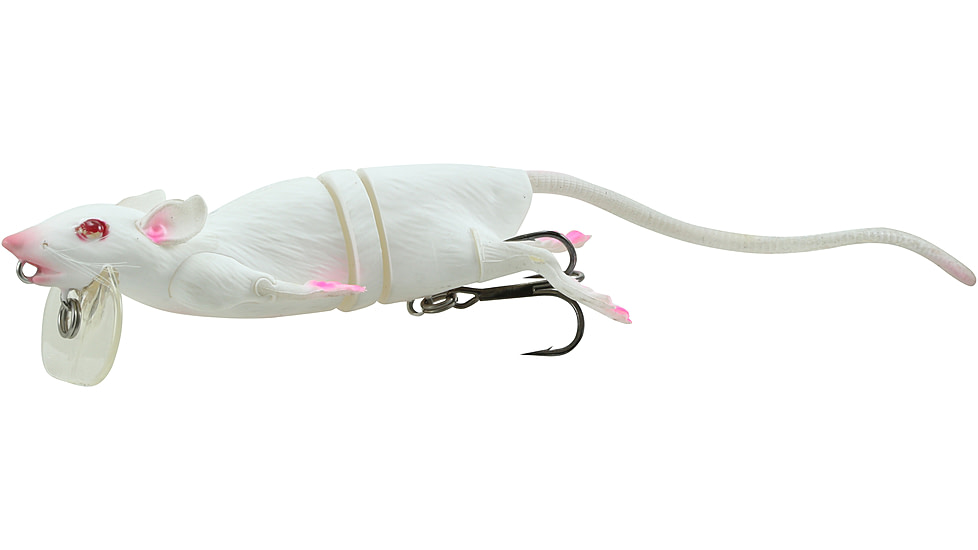 Savage Gear 3D Rat Topwater Hard Bait, 7.75in, 1 oz, White, 1586988