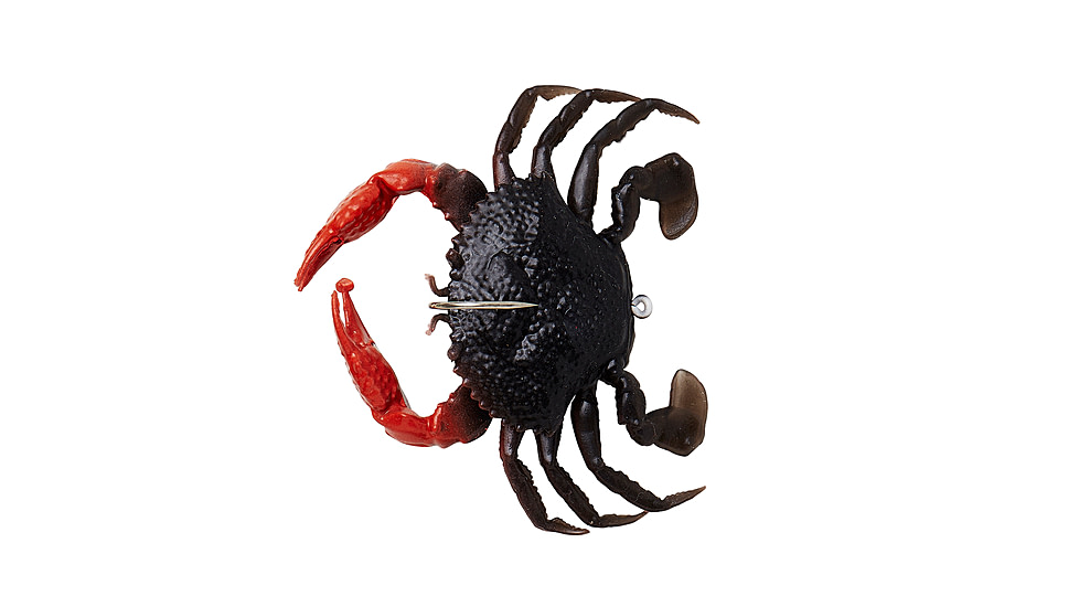 Savage Gear Toughtec Crab Soft Bait, Pack of 1, 0.75in, Black/Red, 1586645