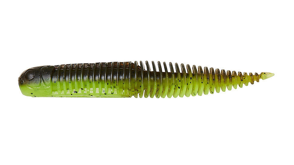 Savage Gear Toughtec NED Dragon Tail Soft Bait, Pack of 5, 3in, Green Pumpkin/Chartreuse, 1586637