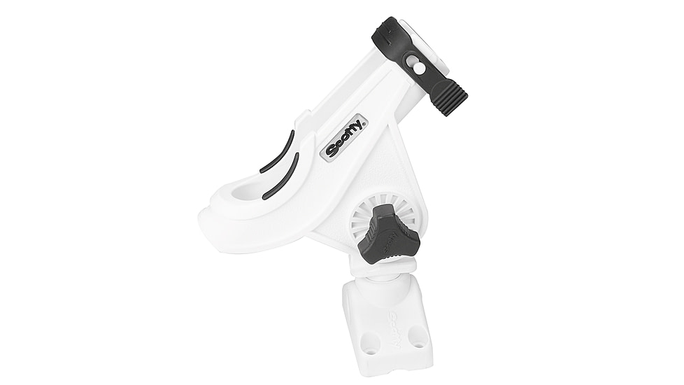 Scotty 280 Bait Caster/Spinning Rod Holder w/241 Deck/Side Mount, White, 0280-WH