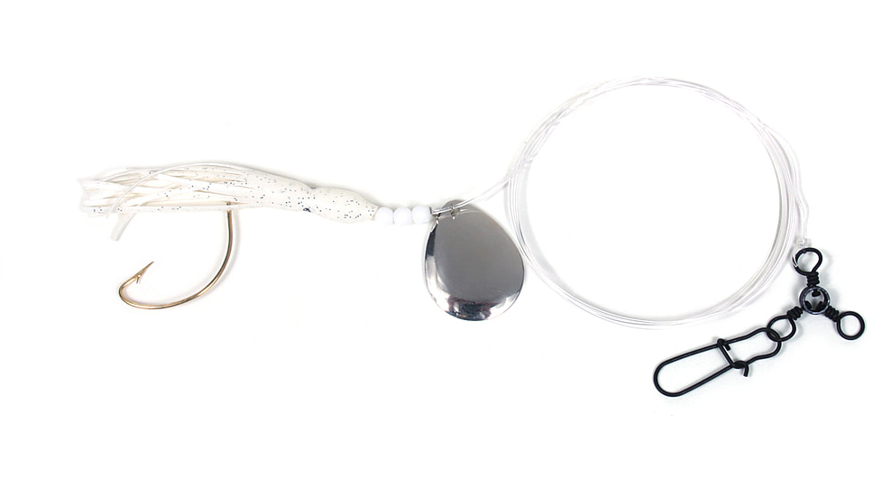 Sea Striker Fluke Squid Rig, 2/0 Wide Gap Hook, 3-Way &amp; Snap White, N8563W-20N