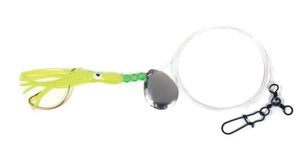Sea Striker Fluke Squid Rig, 2/0 Wide Gap Hook, 3-Way &amp; Snap Yel, N8563Y-20N