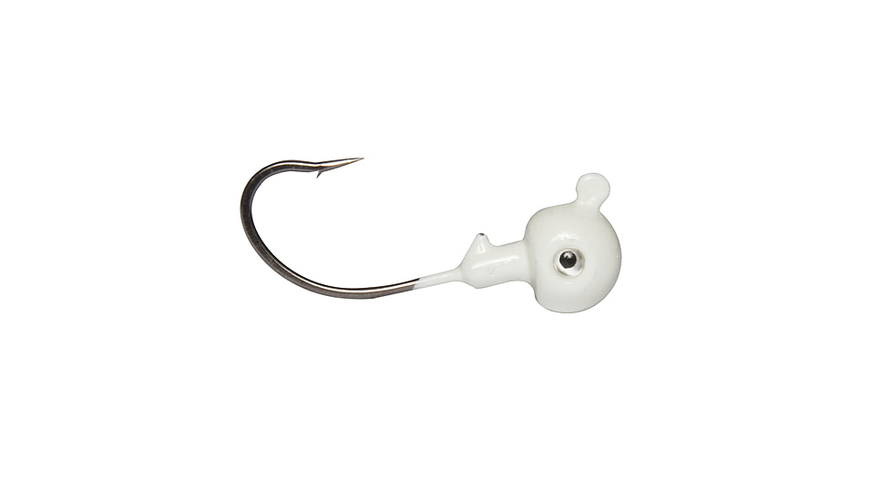 Sea Striker Got-Cha Round head flat back Live Eye jig 3/8oz White, 5 pack, FBLE38-1